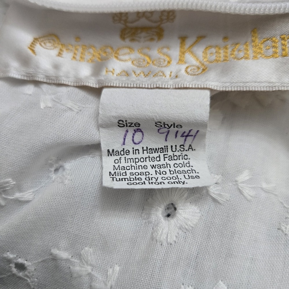 Princess Kaiulani Hawaiian Vintage Lace Dress Womens Medium White Victorian Boho - Picture 8 of 15